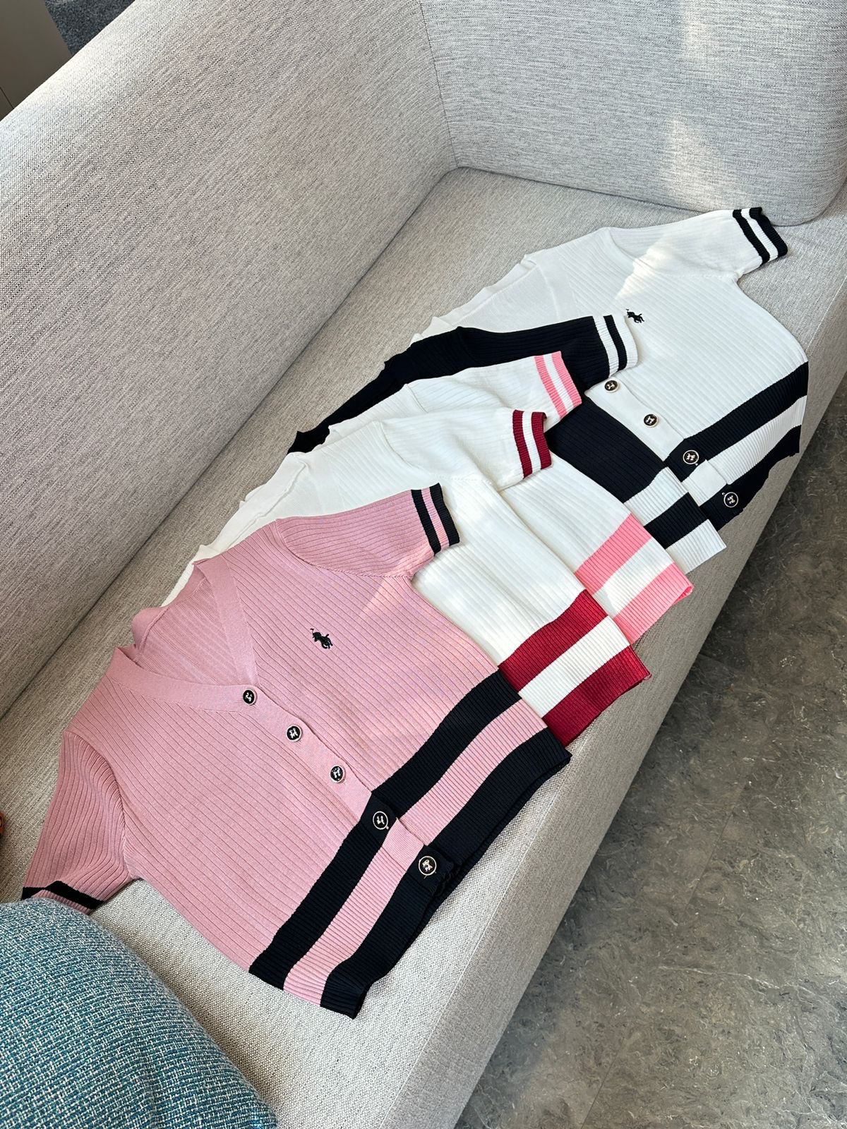 Women Ribbed Knit Button Cardigan Top – Stylish Short Sleeve Fashion Shirt for Girl